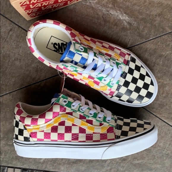 VANS OLD SKOOL GLITTER CHECK MultiTrWht WMNS - Picture 4 of 16